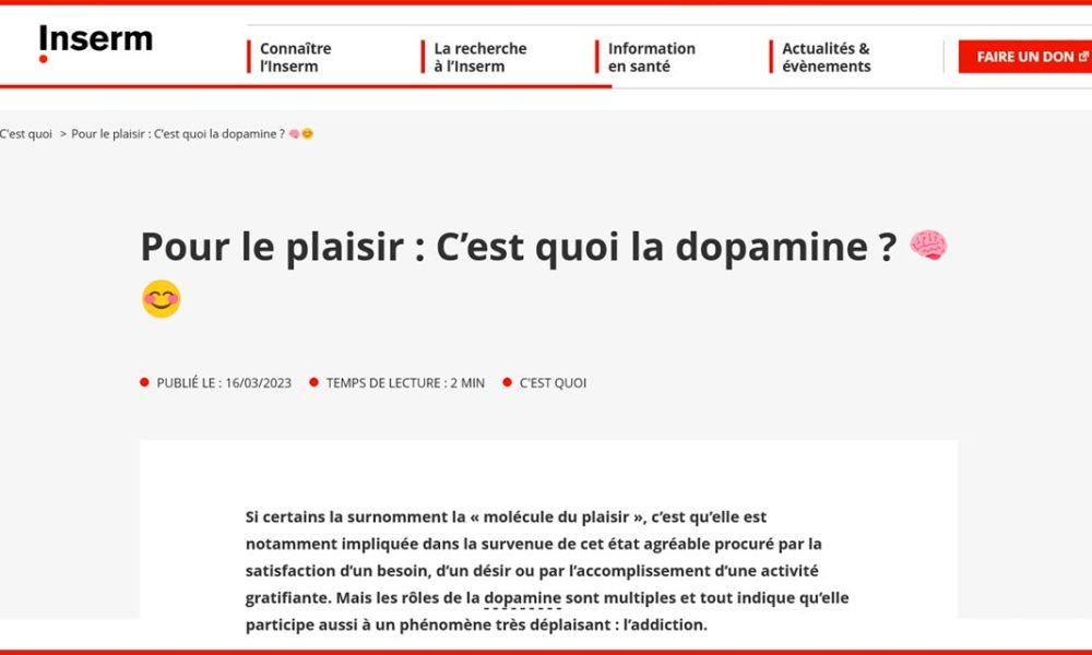 [INSERM] Dopamine et addictions