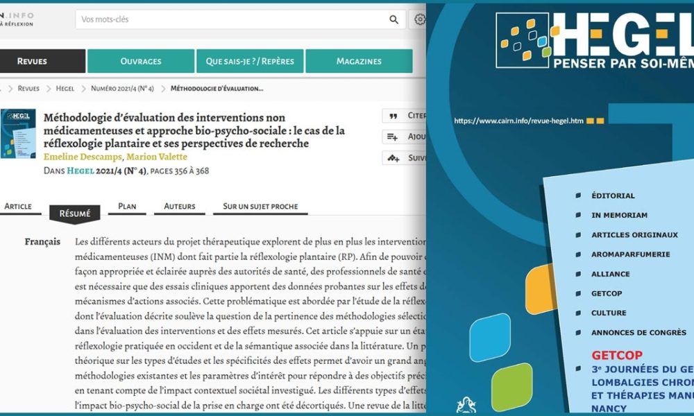 [Etude] La réflexologie plantaire et ses perspectives de recherche